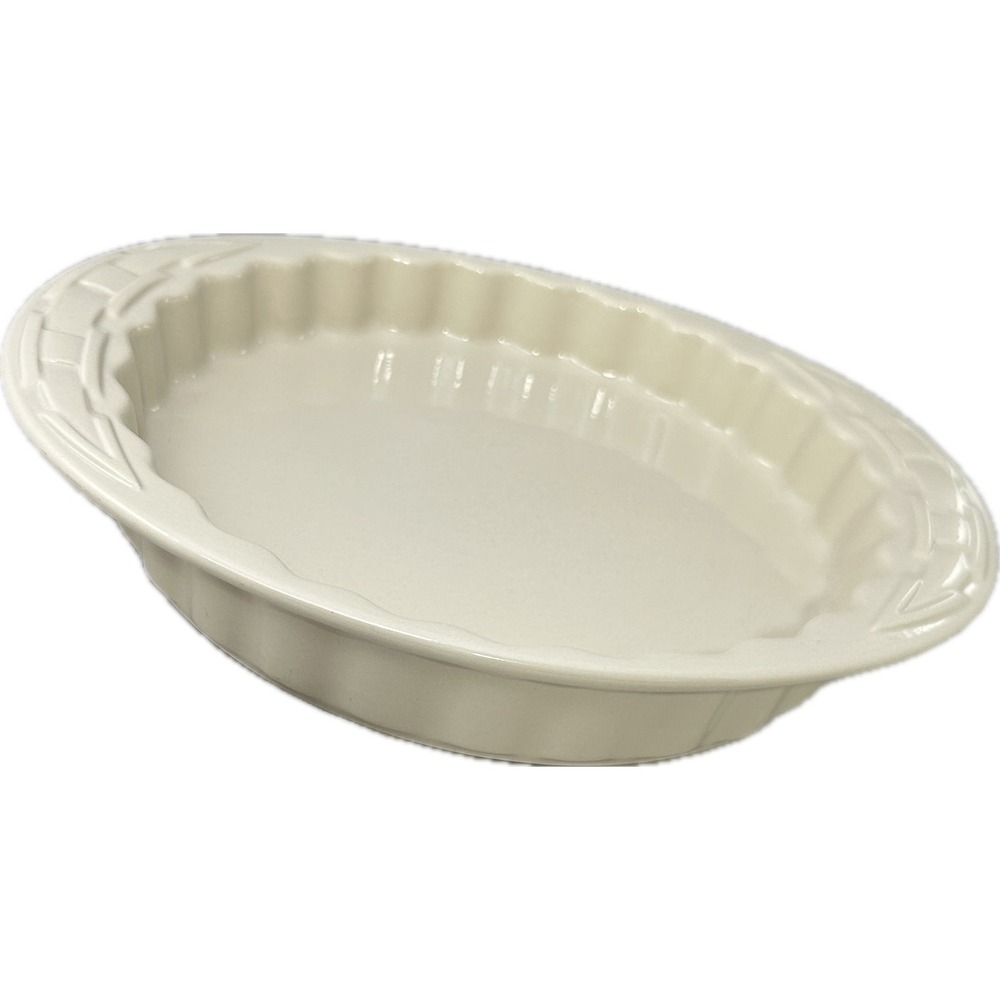 Longaberger Pottery QUICHE DISH 1 QT Woven‎ Traditions Ivory USA